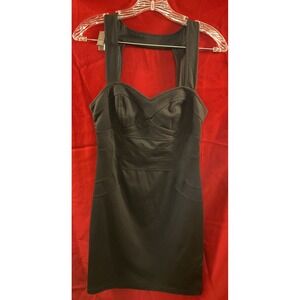 Vintage 90s Open Back Black Mini Dress Rampage Goth Grunge Sleeveless Pencil M